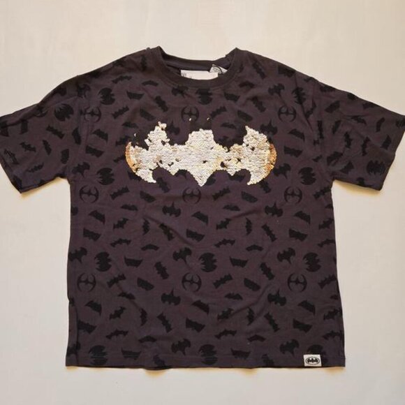 ZARA BOYS BATMAN © DC COMICS REVERSIBLE SEQUIN T-SHIRT NWT SIZE 9 - Picture 1 of 5